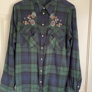 Beaded plaid shirt by ZARA